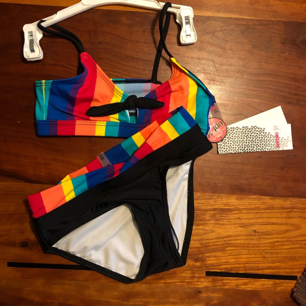 NWT size 6x Kensie Girl rainbow bathing suit